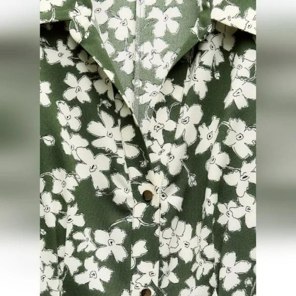 ZARA FLORAL PRINT SHIRT DRESS - Picture 3 of 6